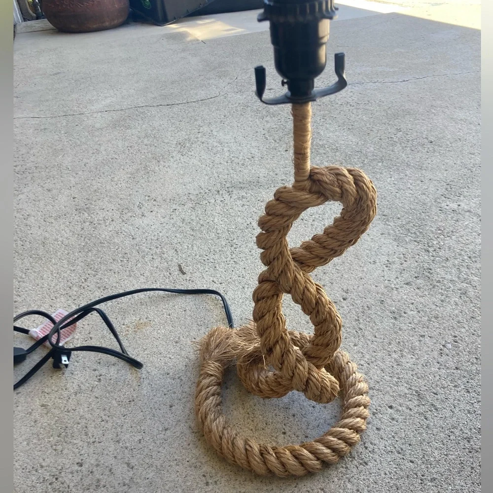 World Market Rope Knot Table Lamp - Natural Tan Nautical Accent